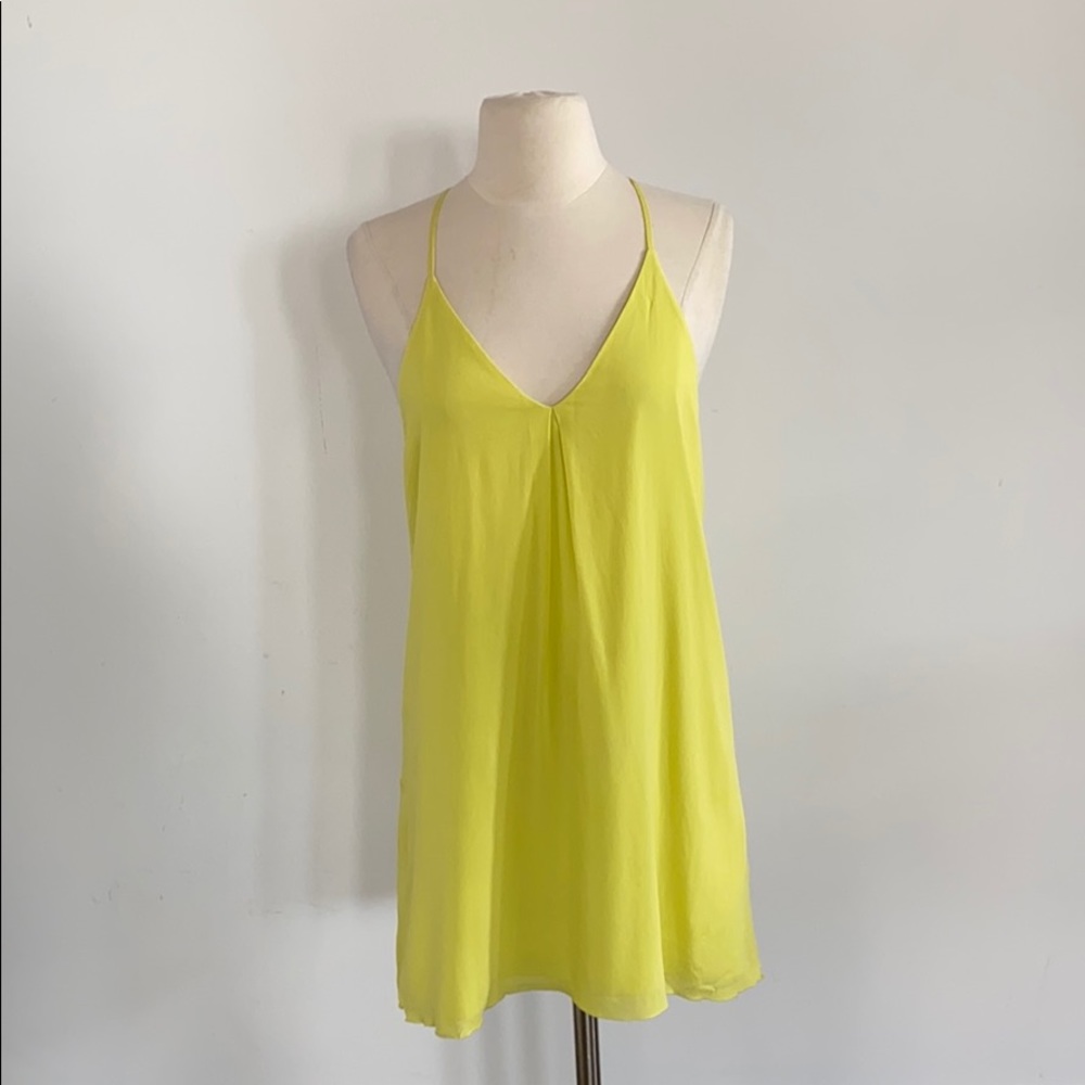 Alice + Olivia Y-Back Stretch-Silk Mini Slip Dress